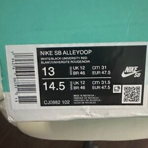 Nike SB Alleyoop Box Label - White, Black, Red